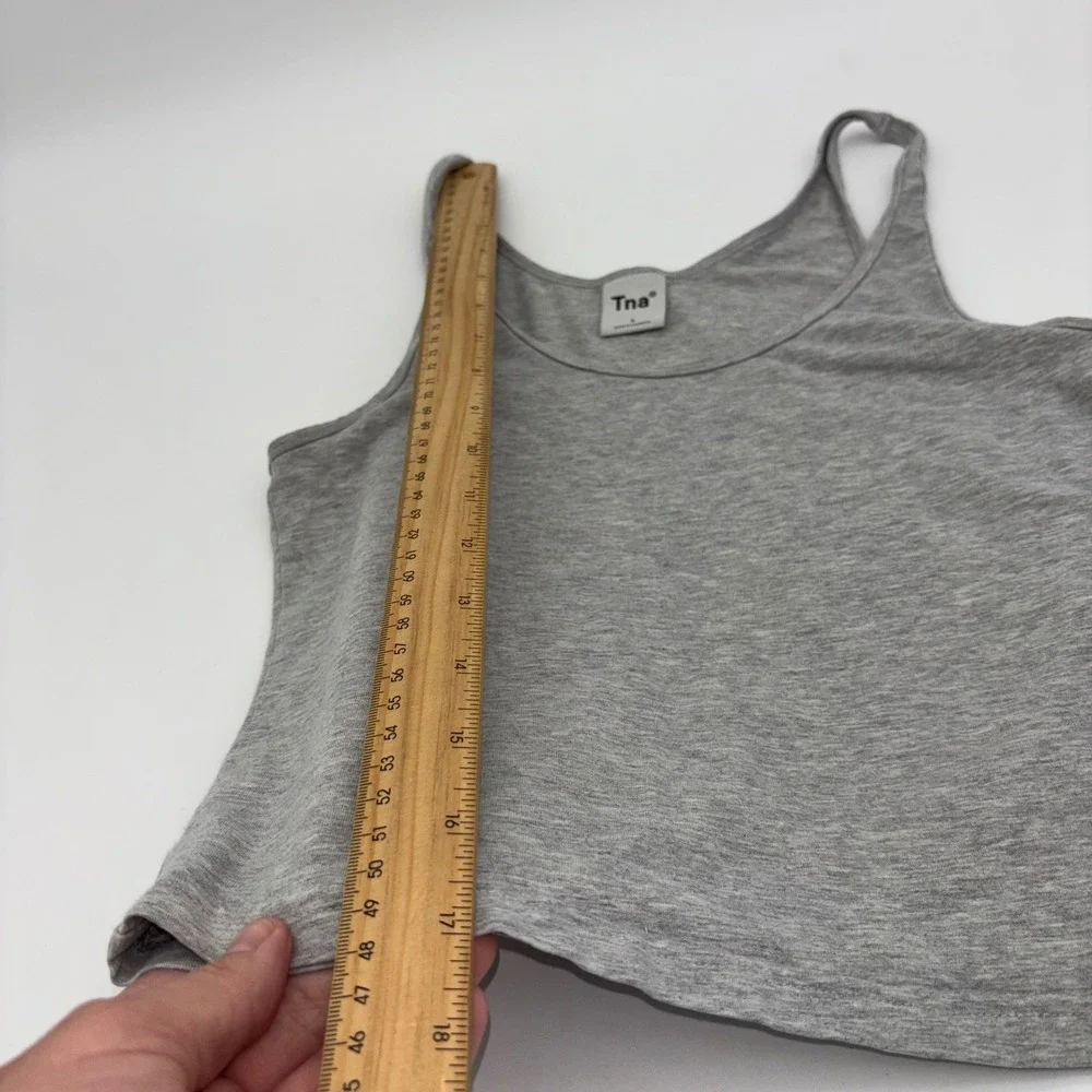 ARITZIA TNA Baby Tee Gray Tank Top Gym Workout Cropped Women Grey 90s Y2K‎ Small